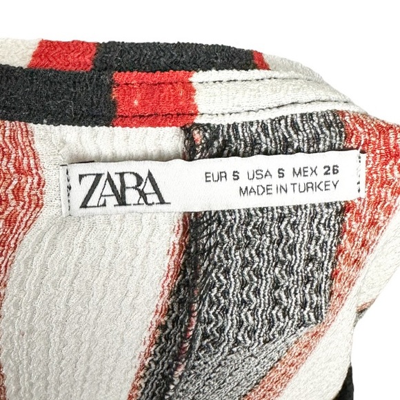 Zara Striped Dress with Woven Belt Size Small - Picture 10 of 10